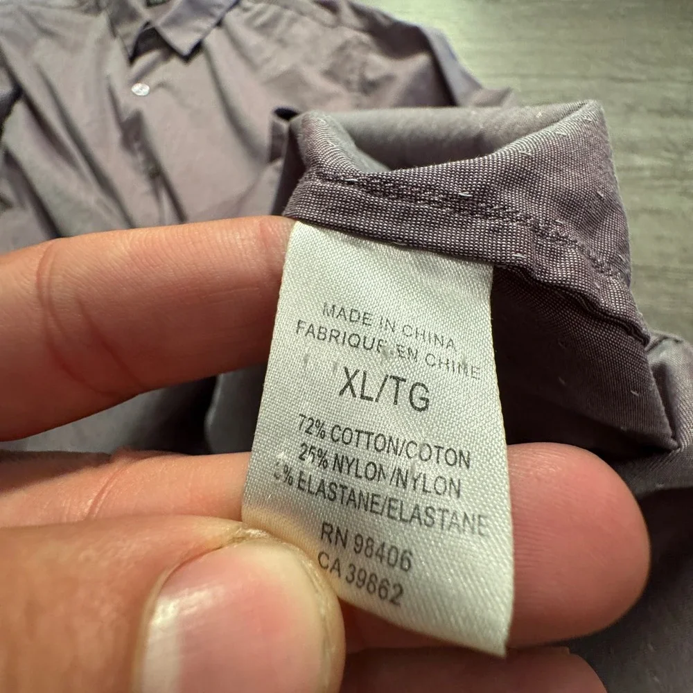 Theory Shirt Mens XL Purple Dotted Cotton Quiet Luxury Preppy Old Money Casual